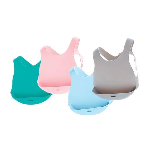 MinikOiOi Śliniak silikonowy z kieszonką SZARY