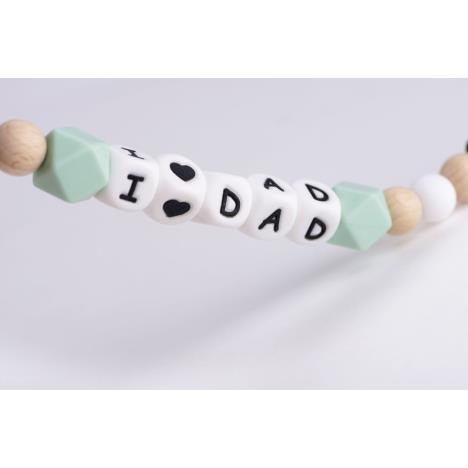 KIKADU Zawieszka do smoczka I LOVE DAD miętowa - obrazek 3