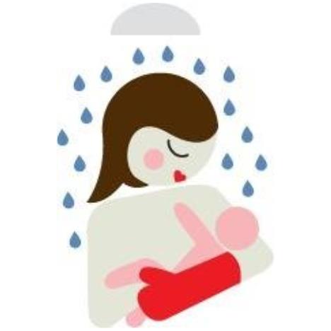 BABY SHOWER GLOVE Rękawiczka antypoślizgowa pod prysznic niebieska - obrazek 4