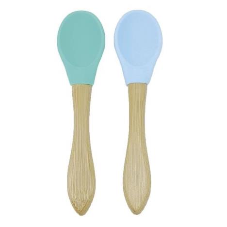 MinikOiOi Łyżeczki do nauki samodzielnego jedzenia ZIELONA NIEBIESKA - obrazek 2