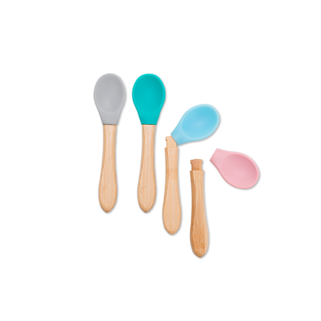 MinikOiOi Łyżeczki do nauki samodzielnego jedzenia ZIELONA NIEBIESKA - obrazek 4