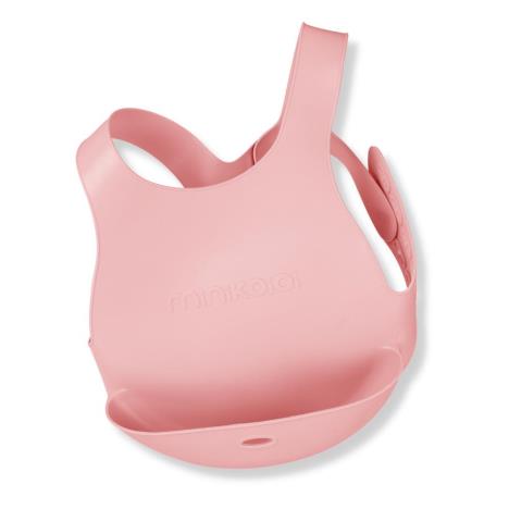 MinikOiOi Śliniak silikonowy z kieszonką RÓŻOWY - obrazek 2