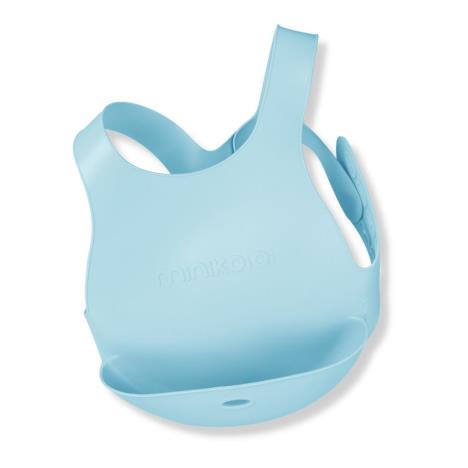 MinikOiOi Śliniak silikonowy z kieszonką NIEBIESKI - obrazek 2