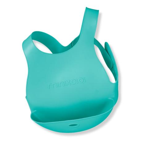 MinikOiOi Śliniak silikonowy z kieszonką ZIELONY - obrazek 2