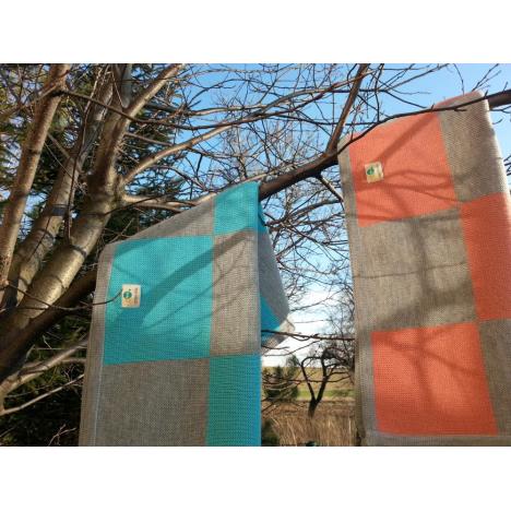 PEEKABOO & kidy.pl Kocyk szachownica szary melanż i laguna - obrazek 4