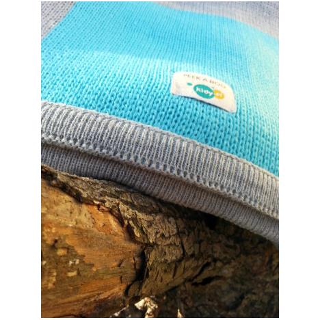 PEEKABOO & kidy.pl Kocyk szachownica szary melanż i laguna - obrazek 5