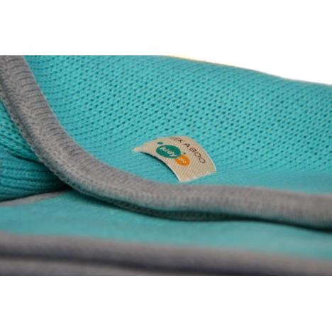 PEEKABOO & kidy.pl Kocyk szachownica szary melanż i laguna - obrazek 8