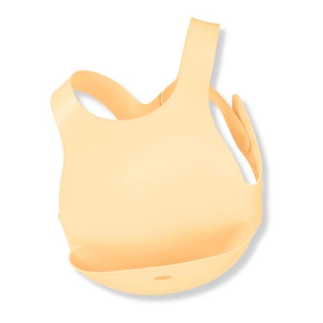 MinikOiOi Śliniak silikonowy z kieszonką ŻÓŁTY - obrazek 2