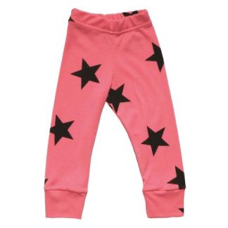 NUNUNU BABY Legginsy neon różowy w gwiazdki