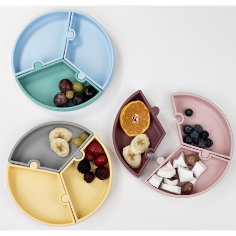 MinikOiOi Talerzyk silikonowy Puzzle ŻÓŁTY/SZARY - obrazek 2