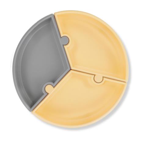 MinikOiOi Talerzyk silikonowy Puzzle ŻÓŁTY/SZARY - obrazek 3