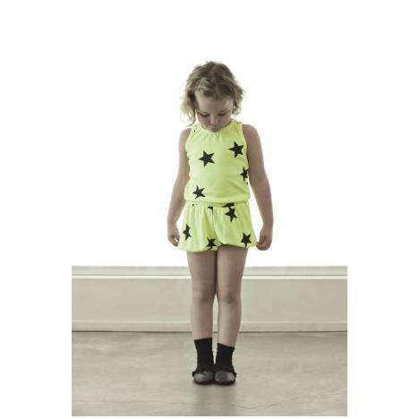 NUNUNU BABY Romper krótkie nogawki czarny w gwiazdki - obrazek 2